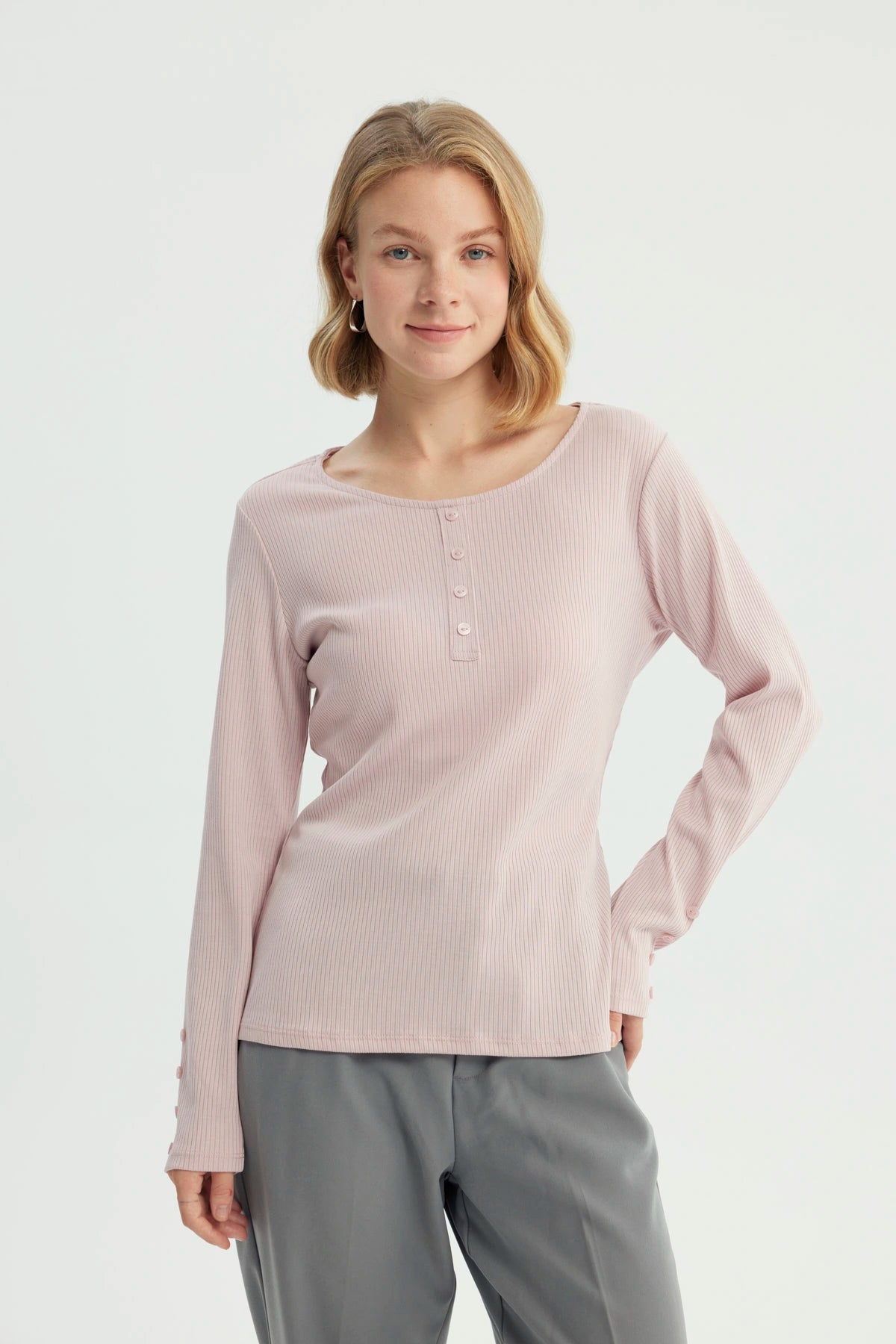 Polera Mujer Slim Rosado