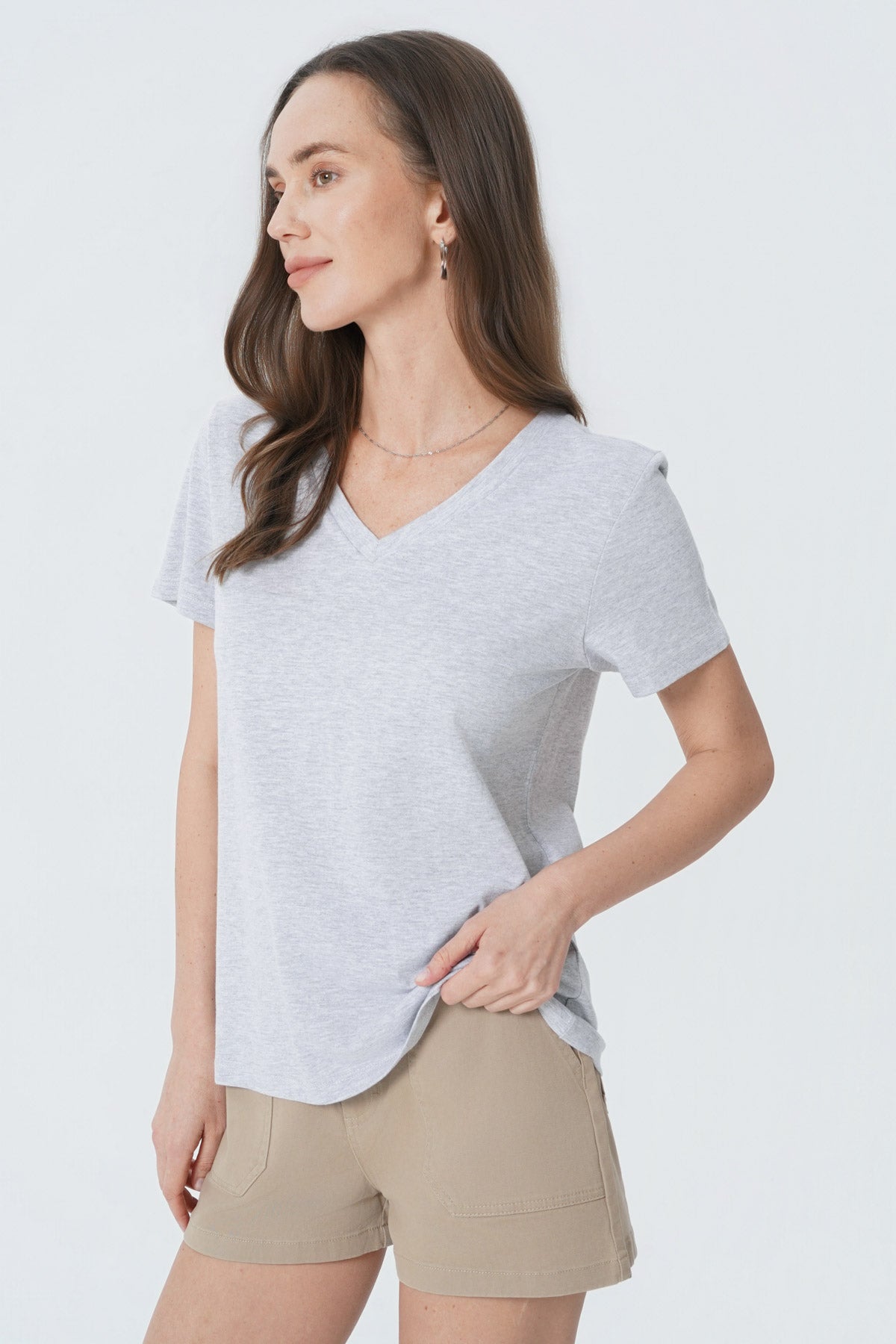 Polera Regular Mujer Gris Melange