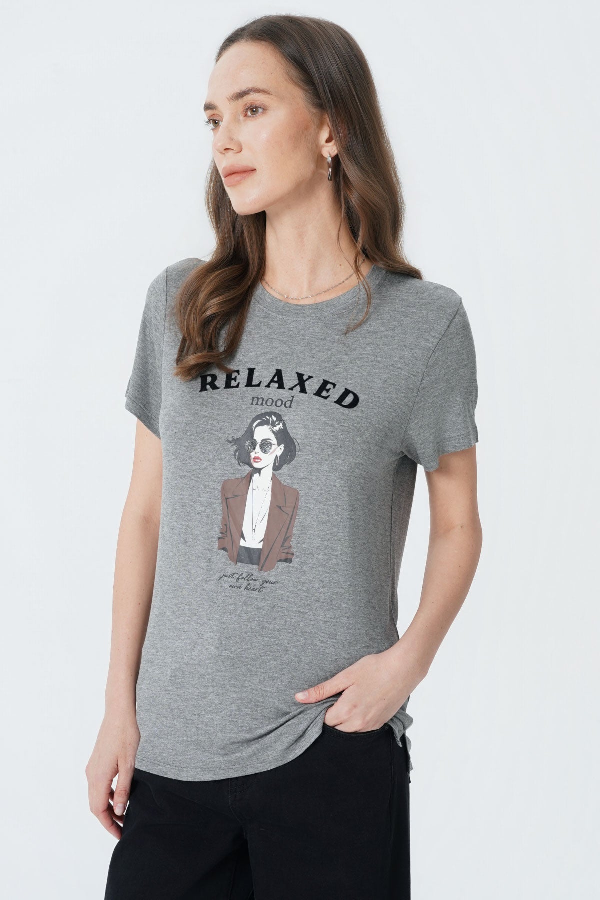 Polera Slim Mujer Gris