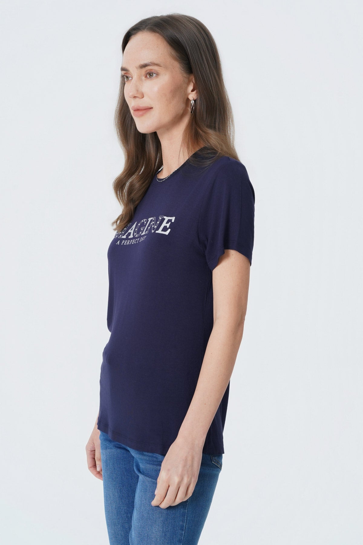 Polera Slim Mujer Azul Oscuro