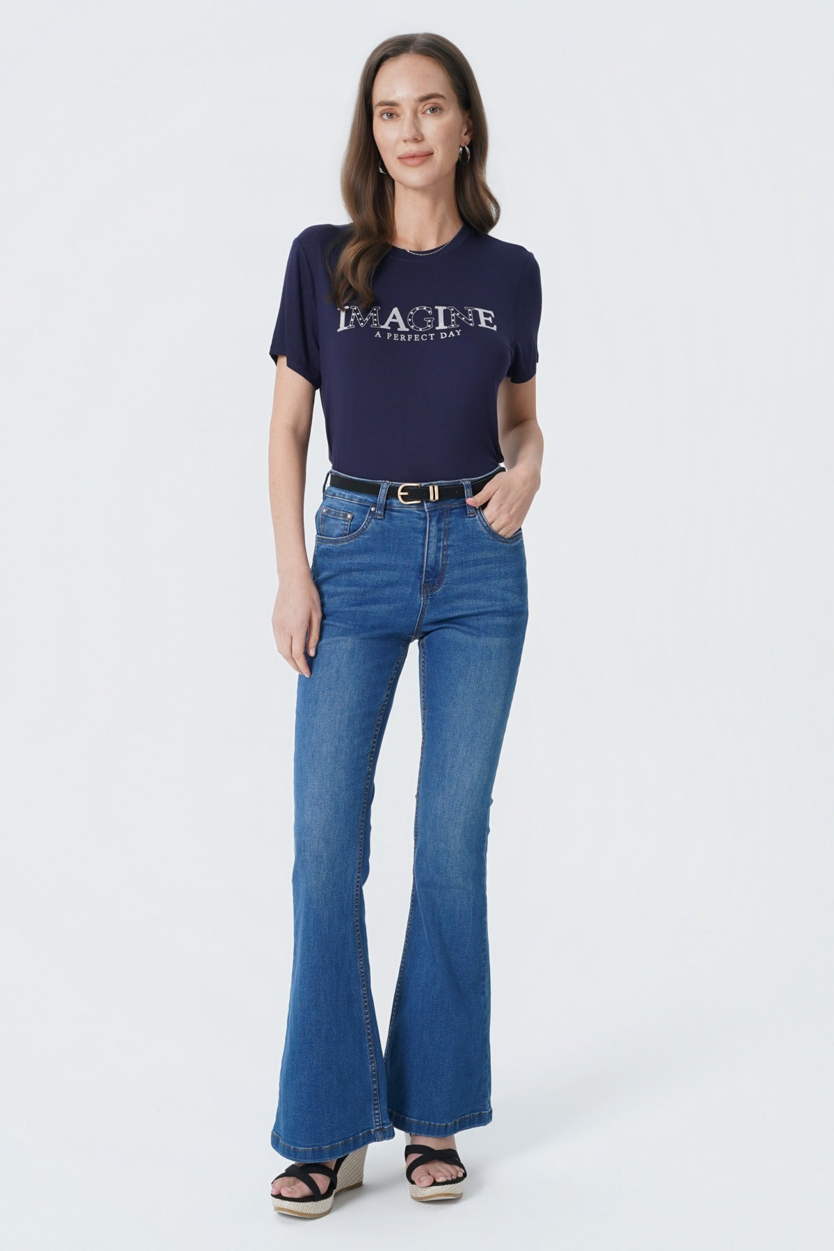 Polera Slim Mujer Azul Oscuro