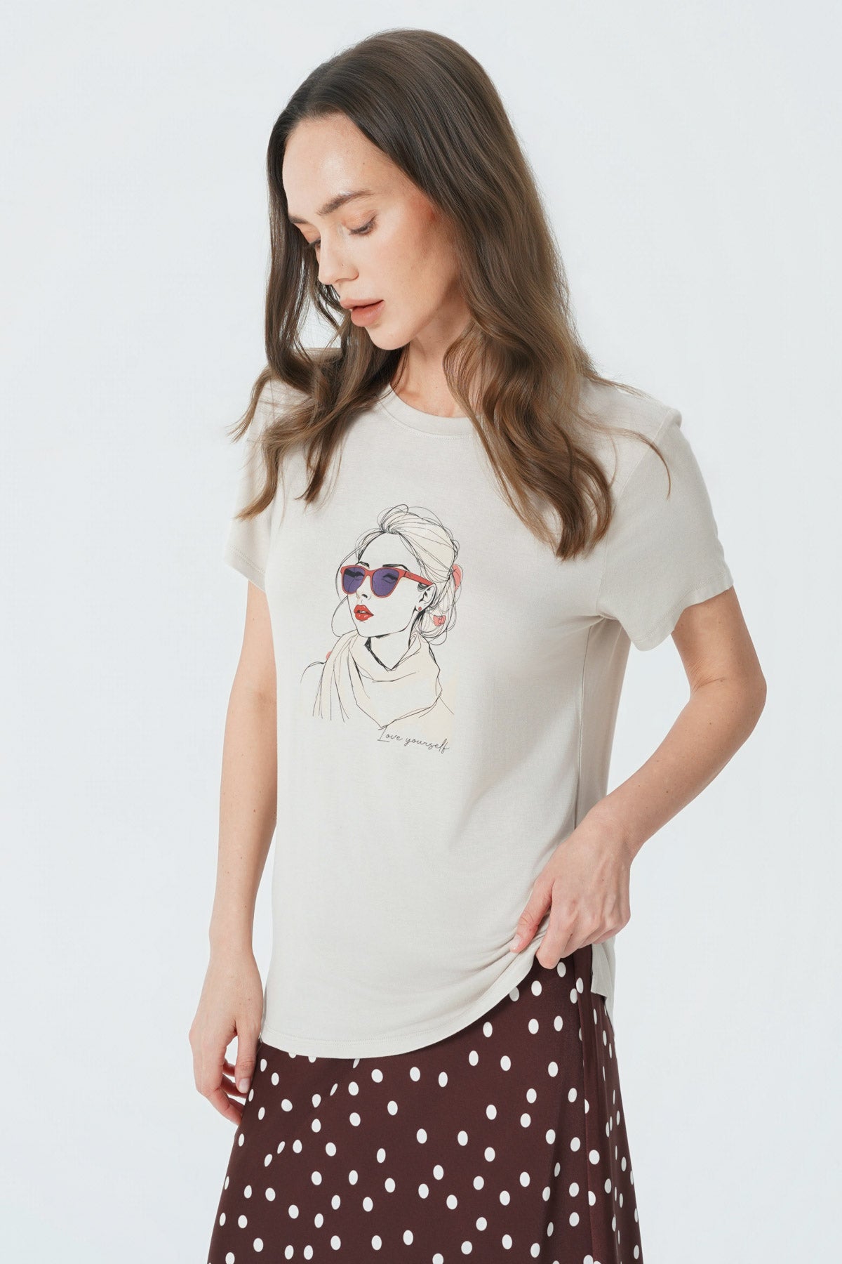 Polera Slim Mujer Arena
