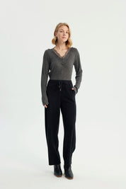 Sweater Mujer Regular Gris Melange