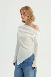 Sweater Mujer Con Faldón Crudo