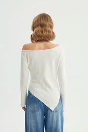 Sweater Mujer Con Faldón Crudo
