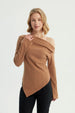 Sweater Mujer Con Faldón Camel