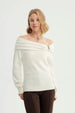 Sweater Mujer Slim Hombro Descubierto Crema
