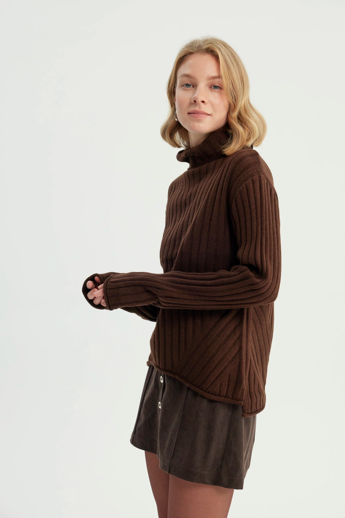 Sweater Mujer Regular Café