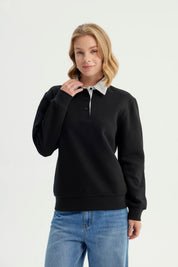 Polerón Mujer Estilo Bomber Negro