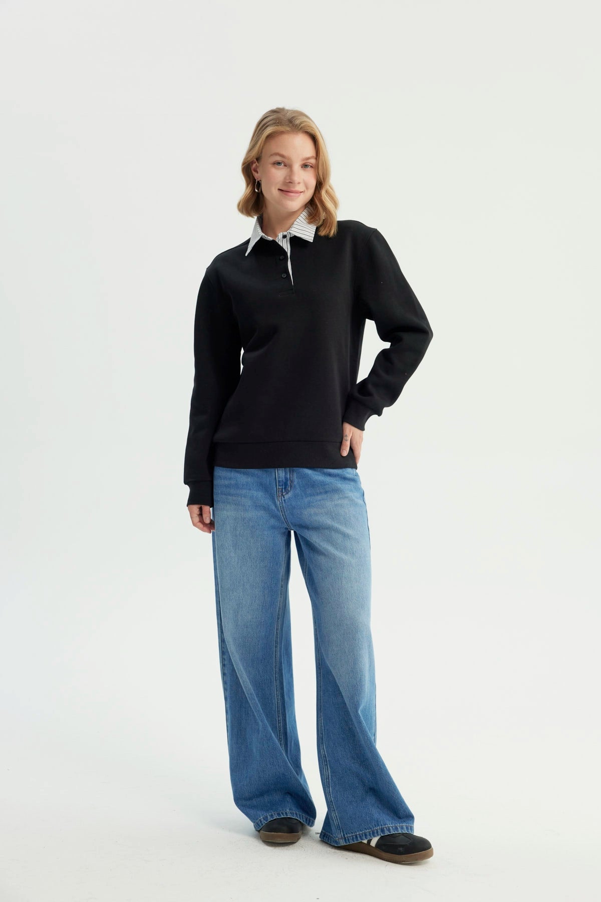 Polerón Mujer Estilo Bomber Negro
