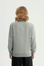 Polerón Mujer Estilo Bomber Gris Melange