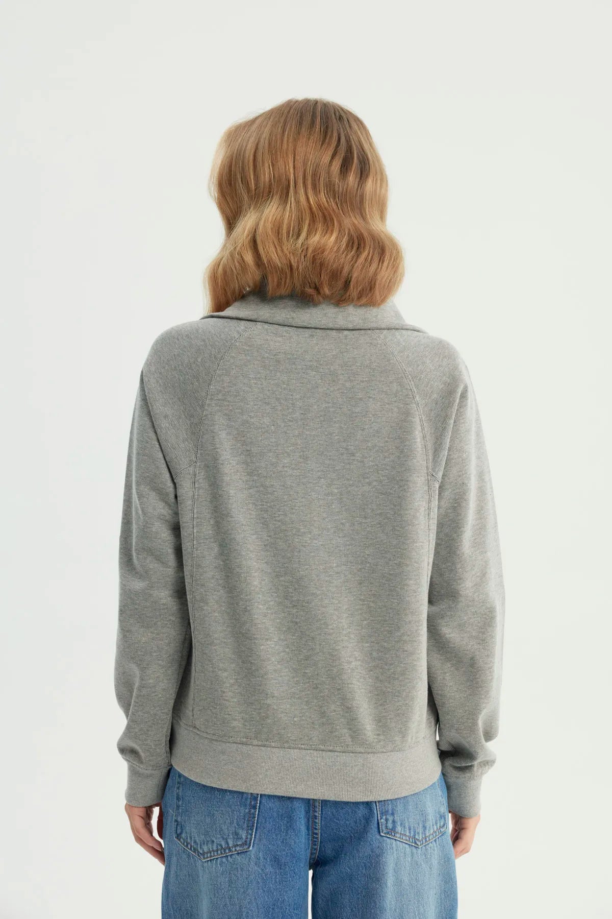 Polerón Mujer Oversize Gris Melange