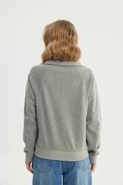 Polerón Mujer Oversize Gris Melange