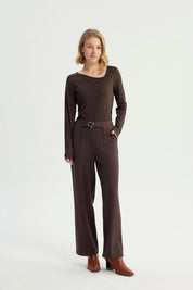 Polera Mujer Ajustado Chocolate