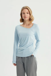 Polera Mujer Ajustado Celeste