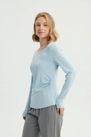 Polera Mujer Ajustado Celeste