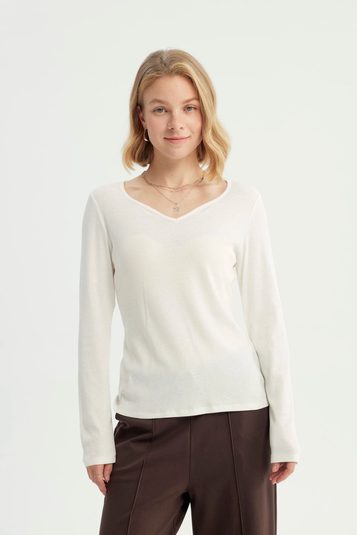 Polera Mujer Slim Crudo