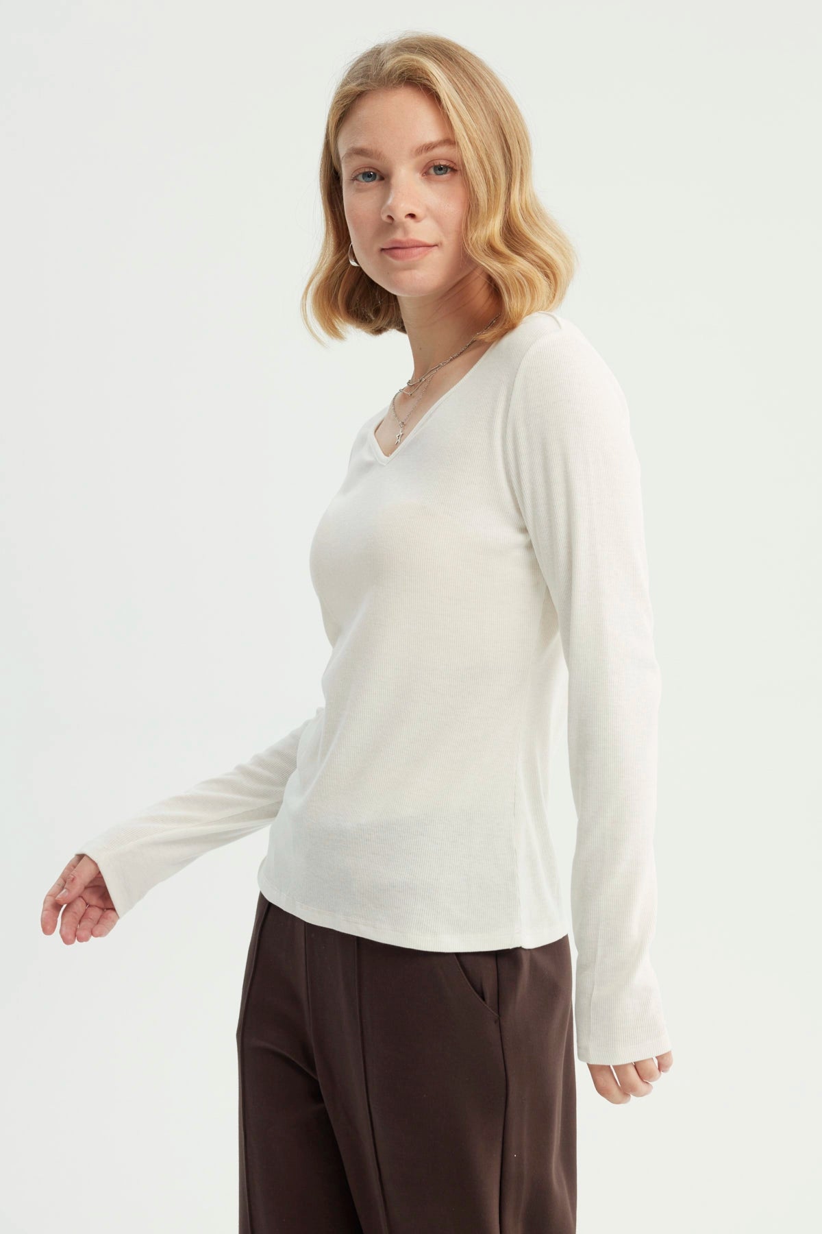 Polera Mujer Slim Crudo