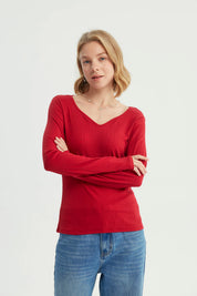 Polera Mujer Slim Rojo