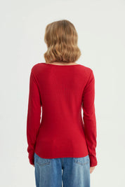 Polera Mujer Slim Rojo
