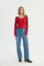 Polera Mujer Slim Rojo