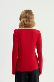Polera Mujer Slim Rojo