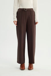 Pantalón Mujer Recto Chocolate