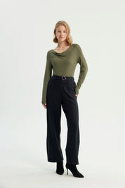 Pantalón Mujer Recto Negro