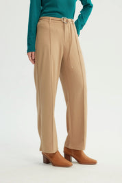 Pantalón Mujer Wide Leg Beige