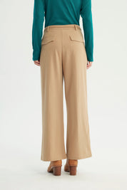 Pantalón Mujer Wide Leg Beige