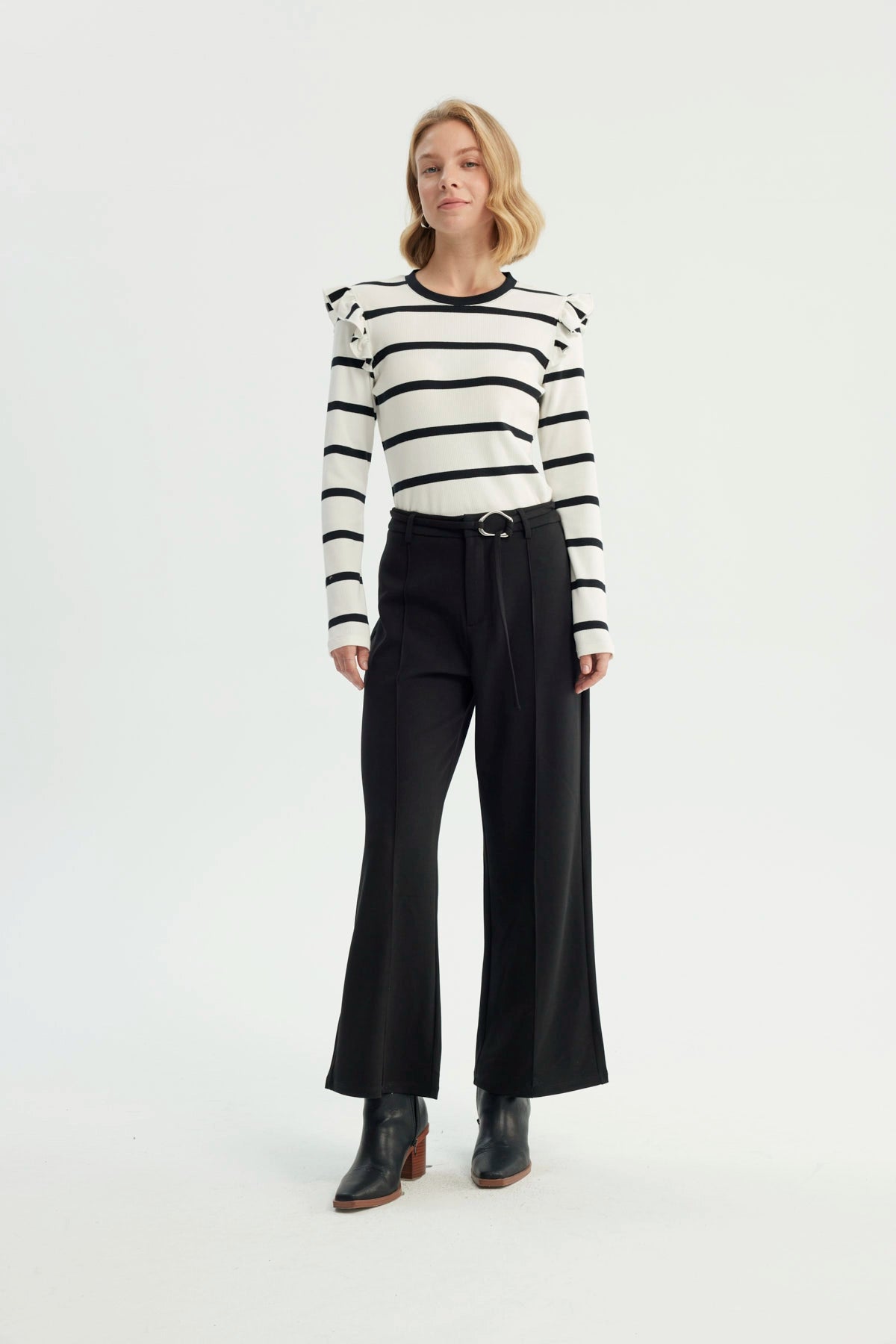 Pantalón Mujer Wide Leg Negro