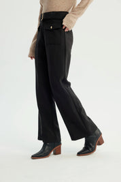 Pantalón Mujer Wide Leg Negro