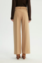 Pantalón Mujer Wide Leg Beige