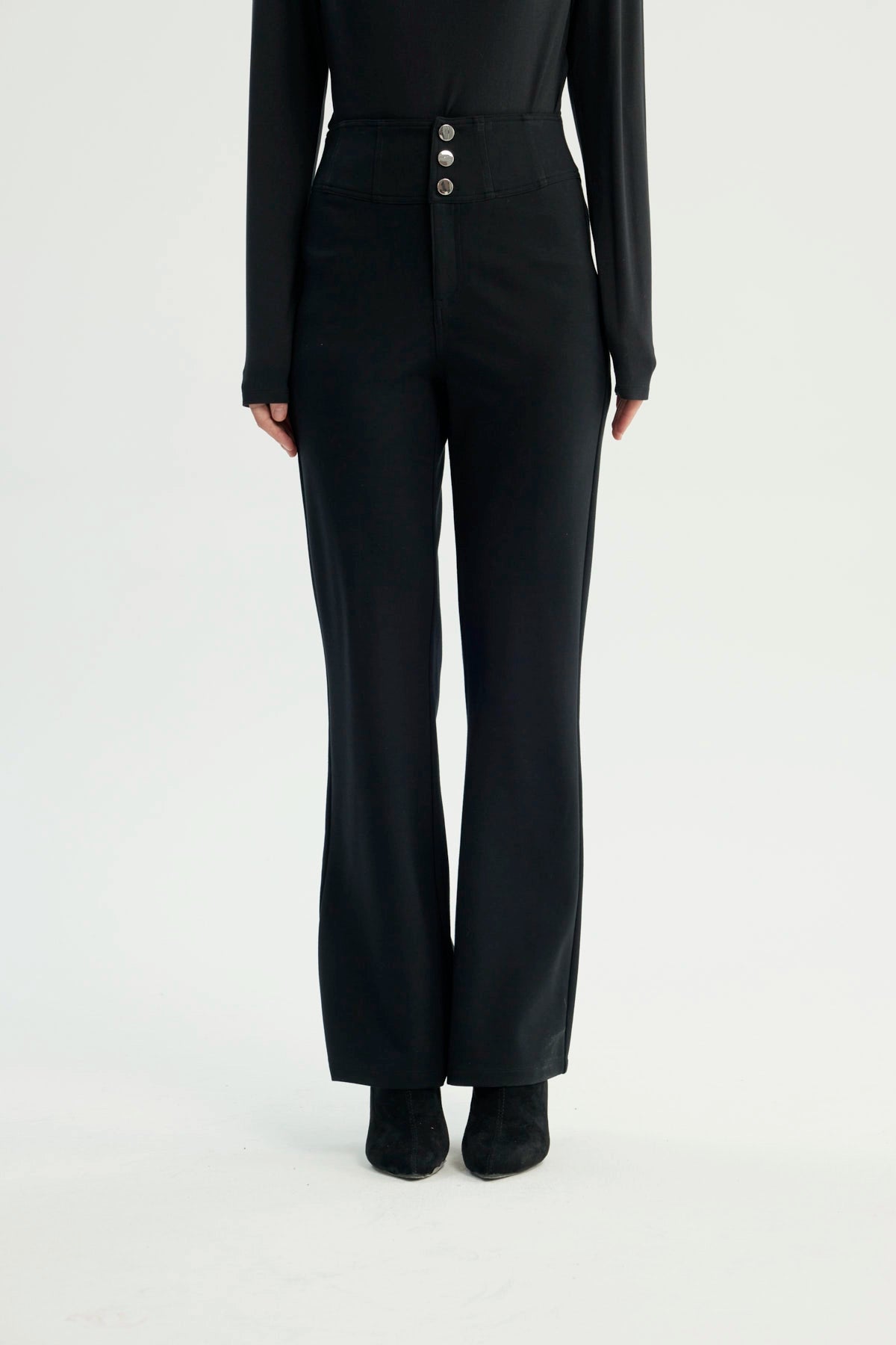 Pantalón Mujer Punto Roma Negro