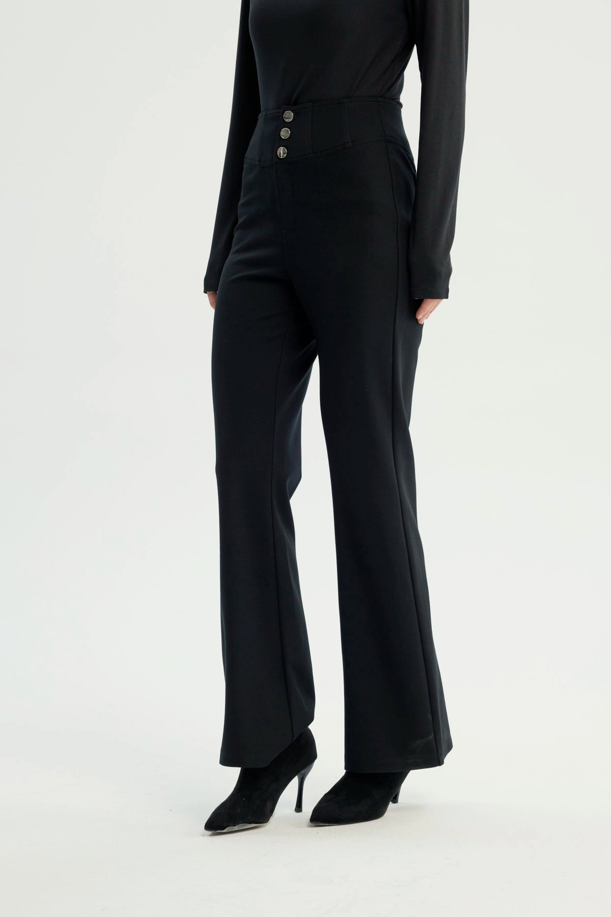 Pantalón Mujer Punto Roma Negro