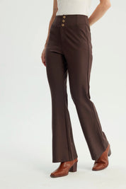 Pantalón Mujer Punto Roma Chocolate