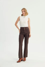 Pantalón Mujer Punto Roma Chocolate