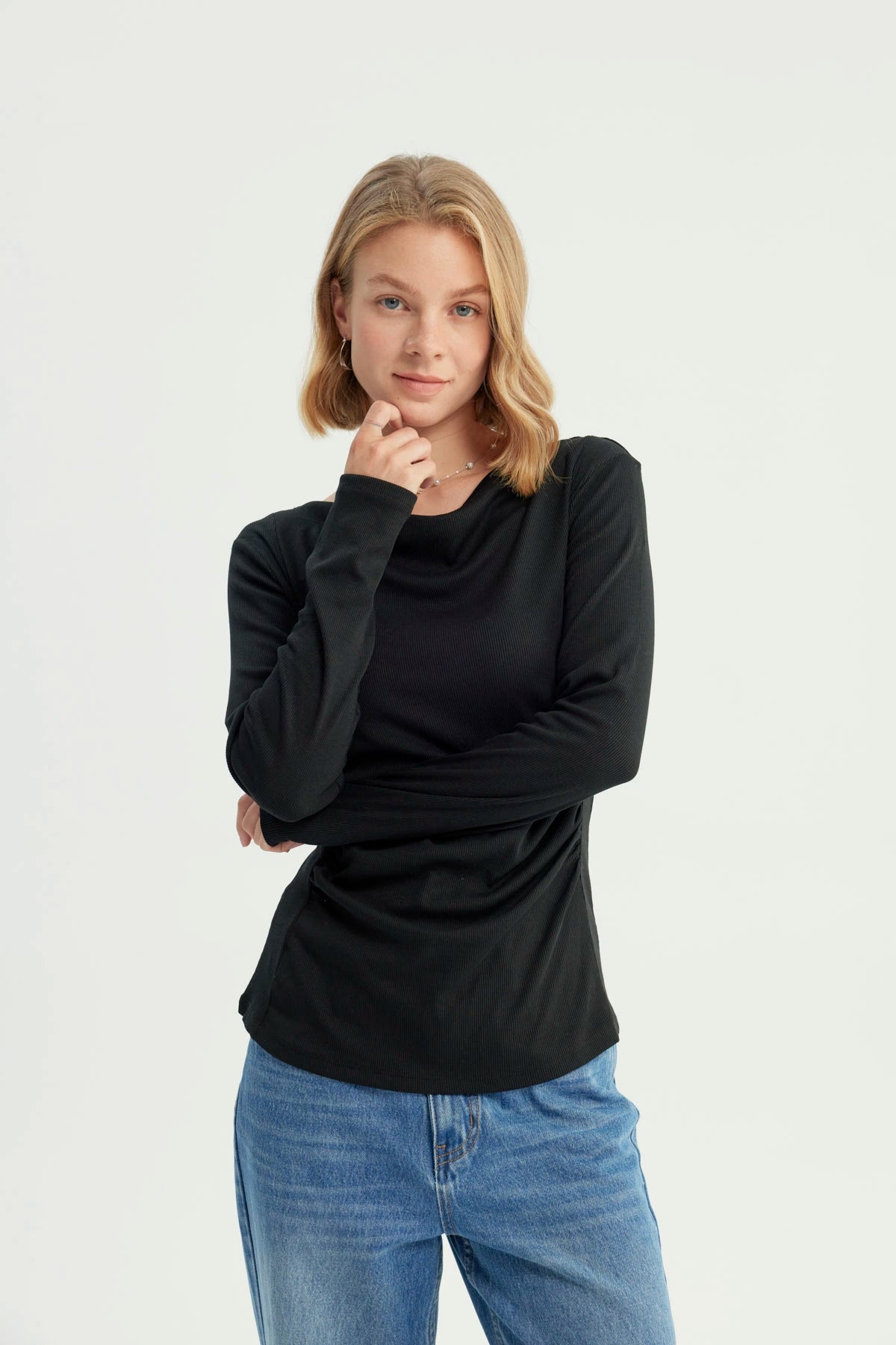 Polera Slim Mujer Negro
