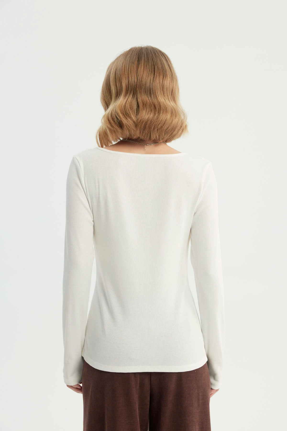 Polera Slim Mujer Crema