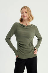 Polera Slim Mujer Verde Militar