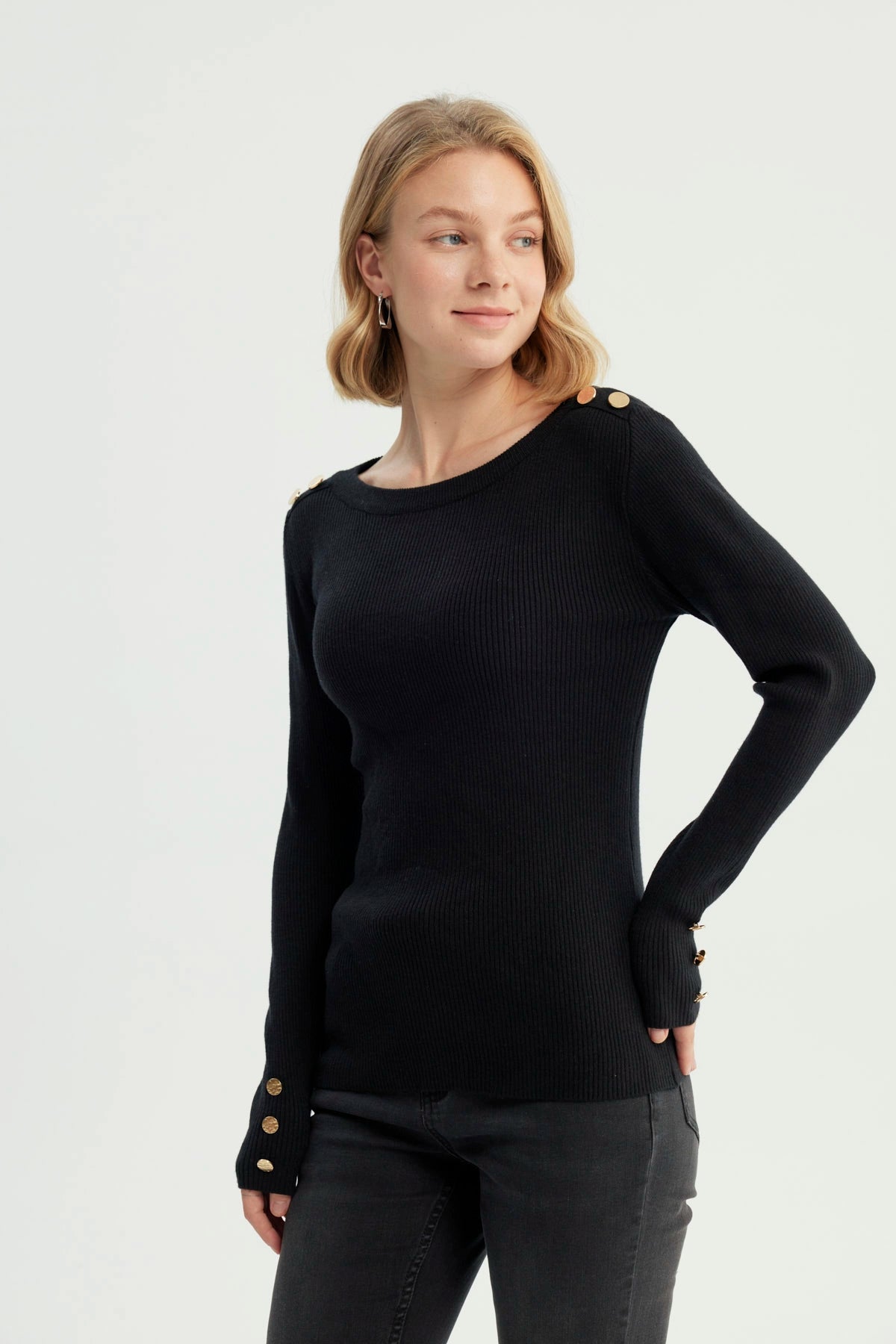 Sweater Mujer Slim Negro