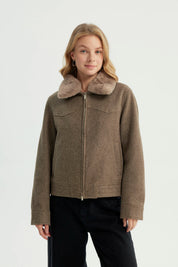 Chaqueta Mujer Regular Café