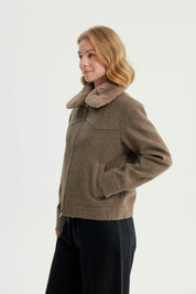 Chaqueta Mujer Regular Café