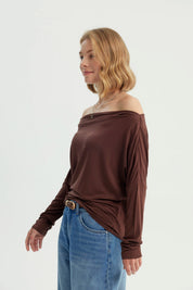 Polera Mujer Clásica Café Oscuro