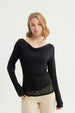 Polera Mujer Hombro Descubierto Negro