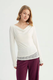 Polera Mujer Hombro Descubierto Crudo