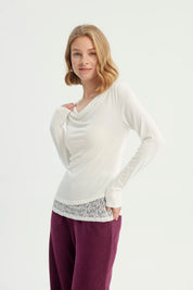 Polera Mujer Hombro Descubierto Crudo