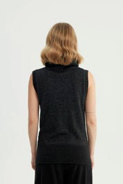 Sweater Mujer Classic Cuello Alto Negro
