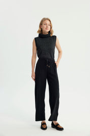 Sweater Mujer Classic Cuello Alto Negro