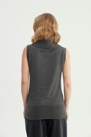Sweater Mujer Classic Cuello Alto Gris Oscuro